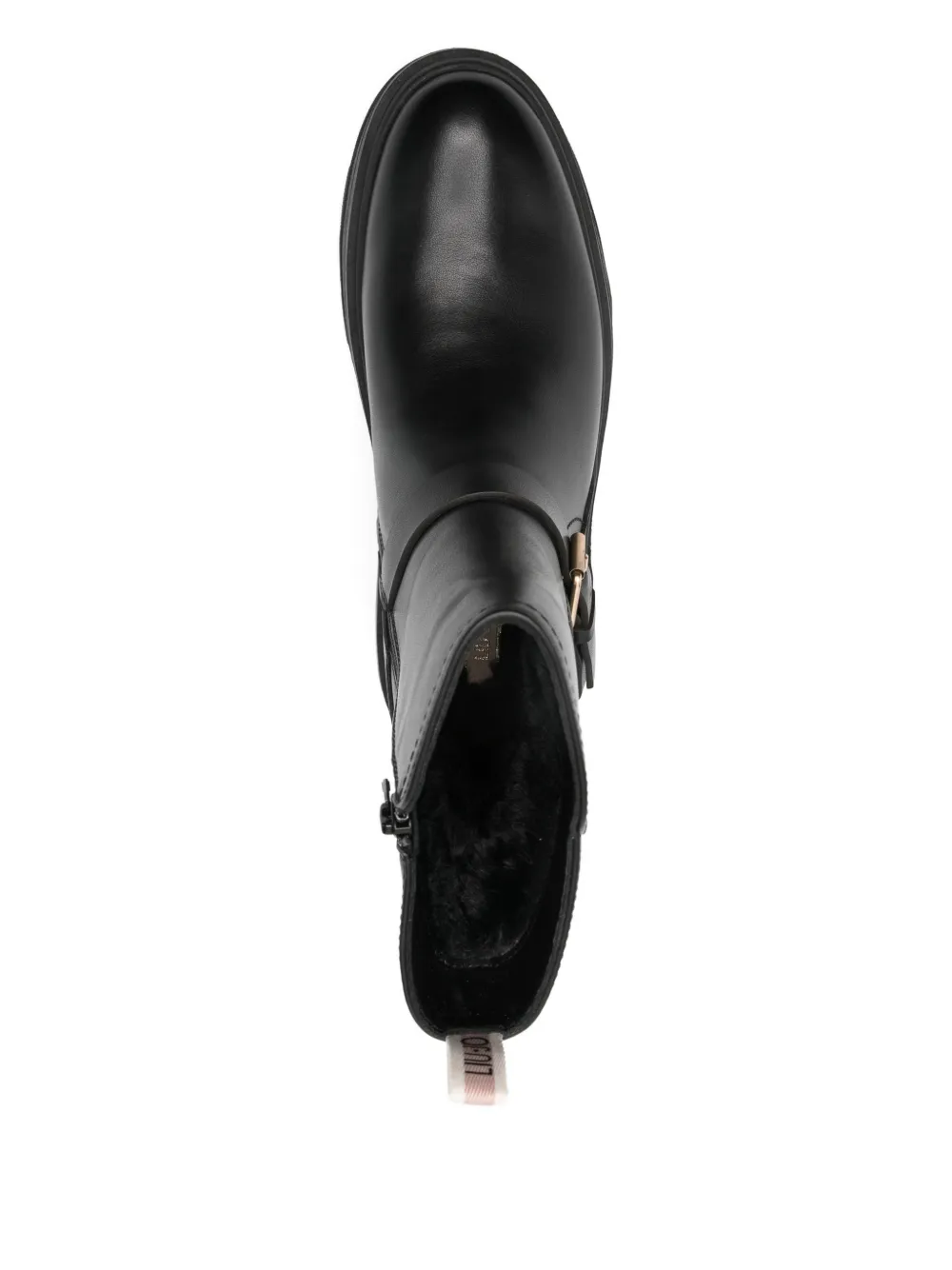 Liu •jo Andrea Buckle-strap Leather Ankle Boots In Black