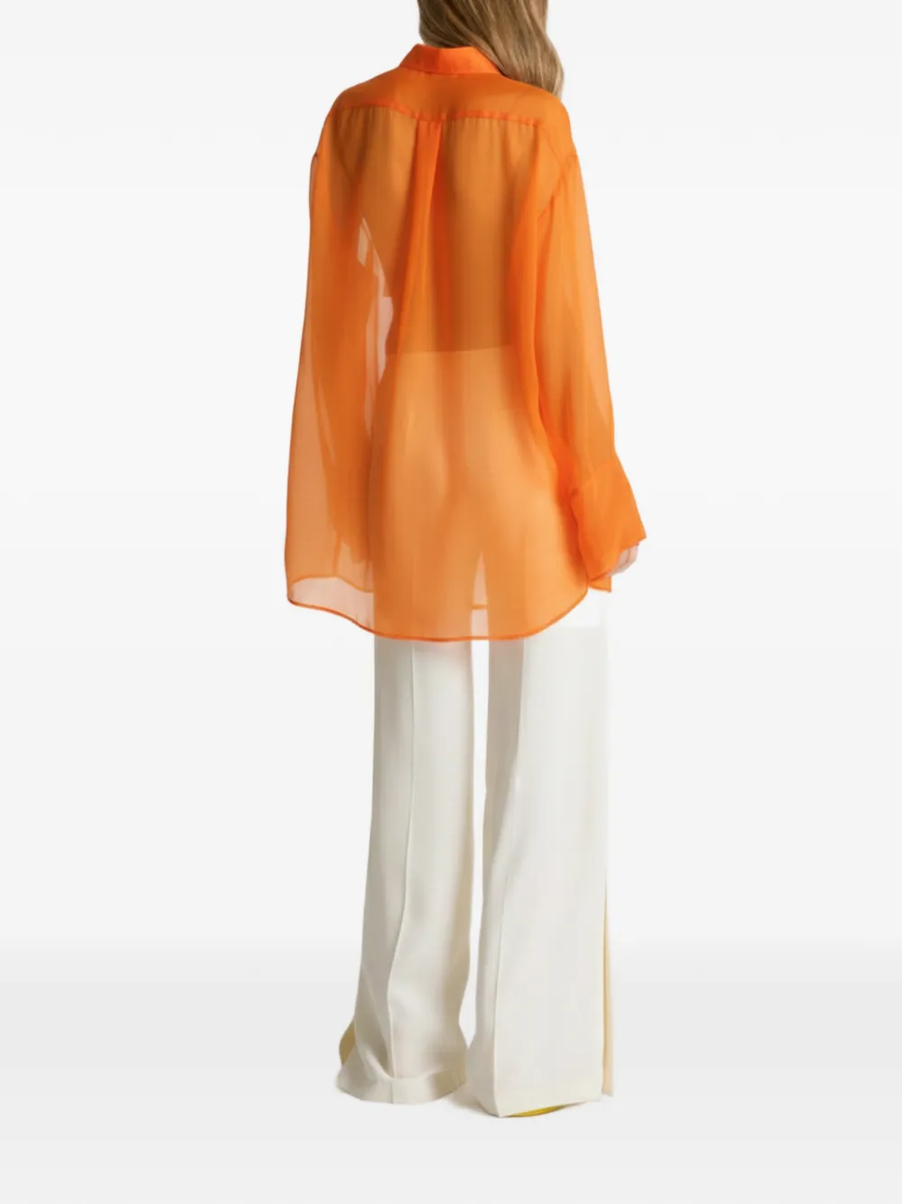 Alberta Ferretti Blouse met zak Oranje