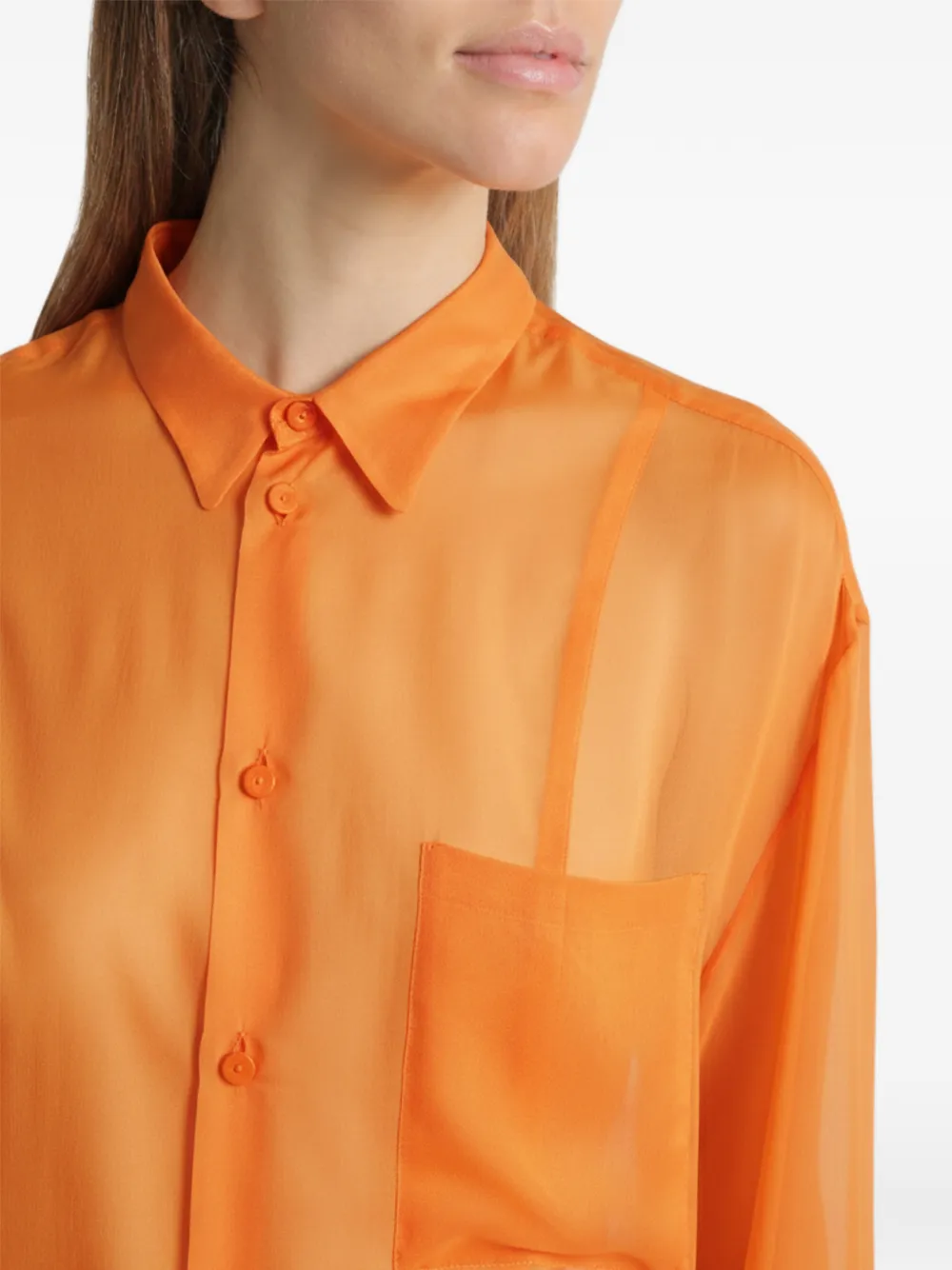Alberta Ferretti Blouse met zak Oranje