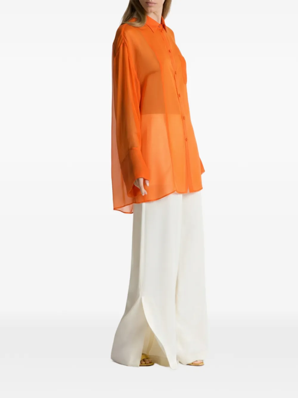 Alberta Ferretti Blouse met zak Oranje