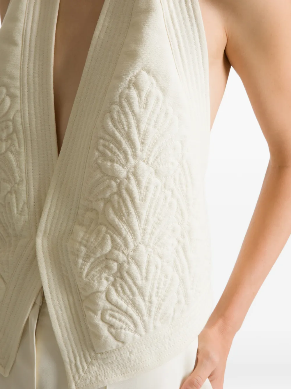 Alberta Ferretti Gevoerd jack met halternek Wit