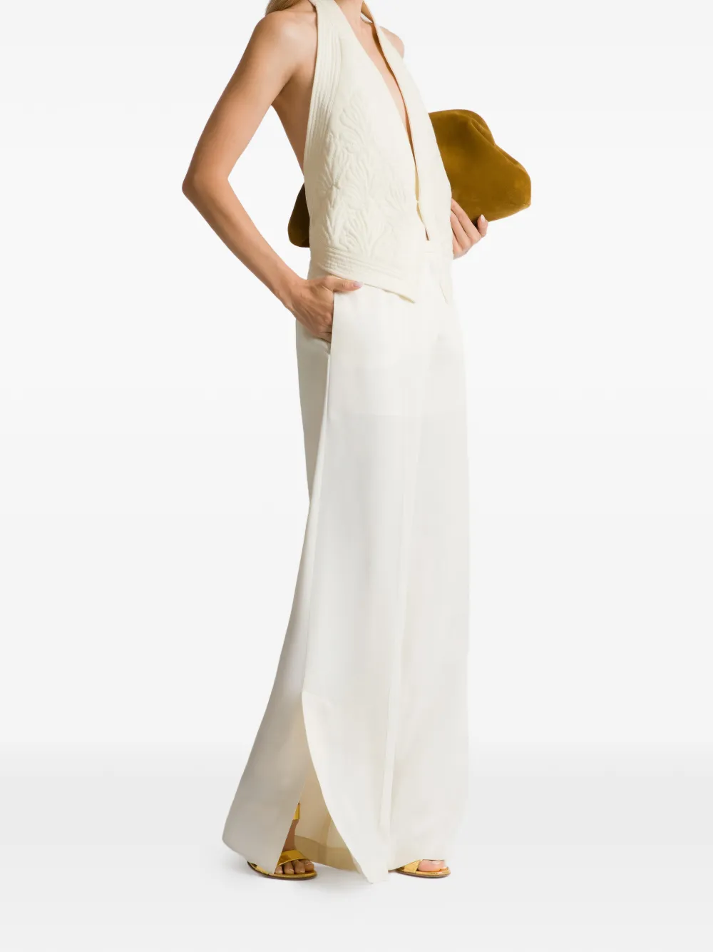  Alberta Ferretti Quilted Halter Jacket - White 