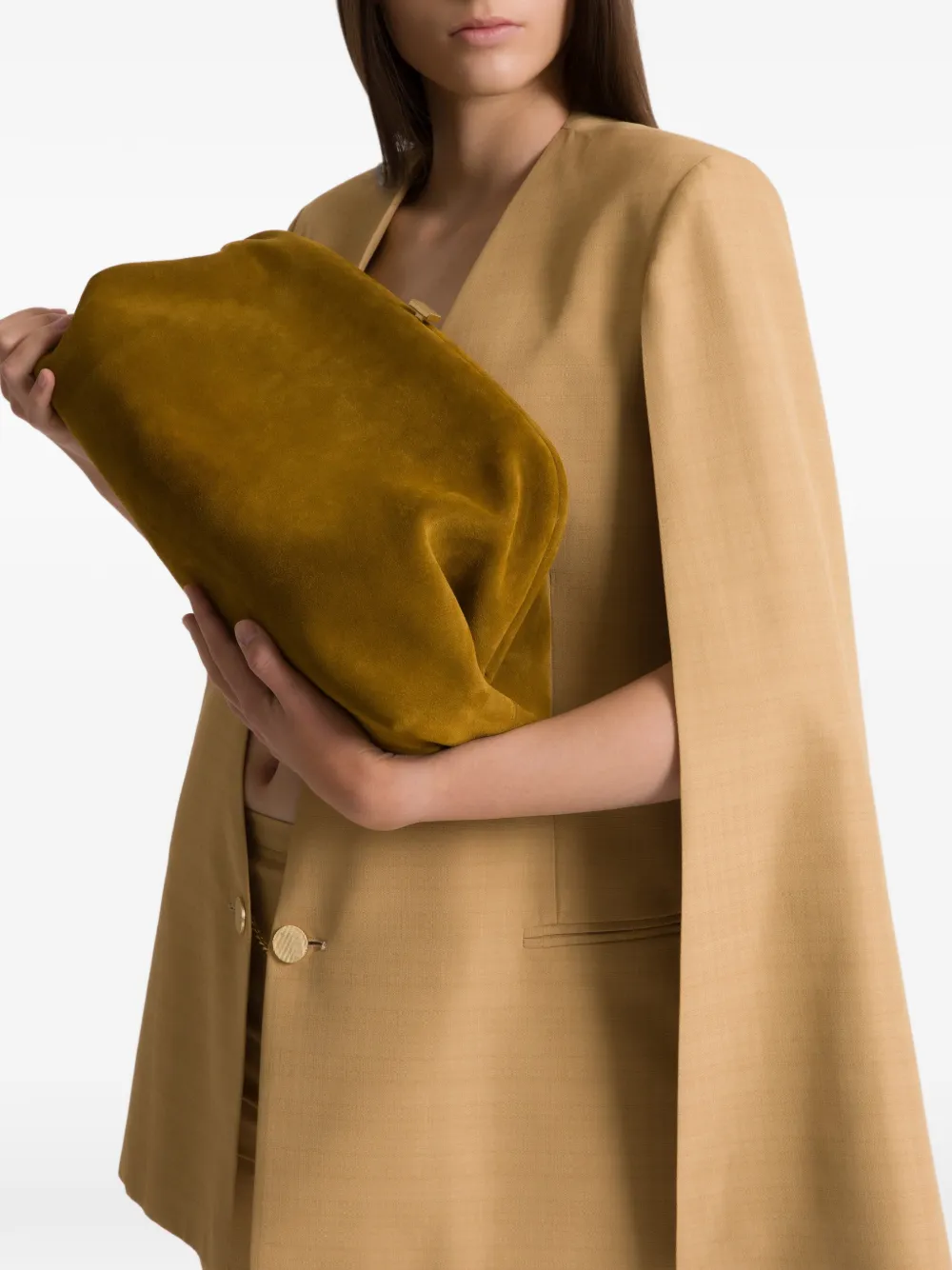 Alberta Ferretti Clutch in pelle scamosciata - Verde