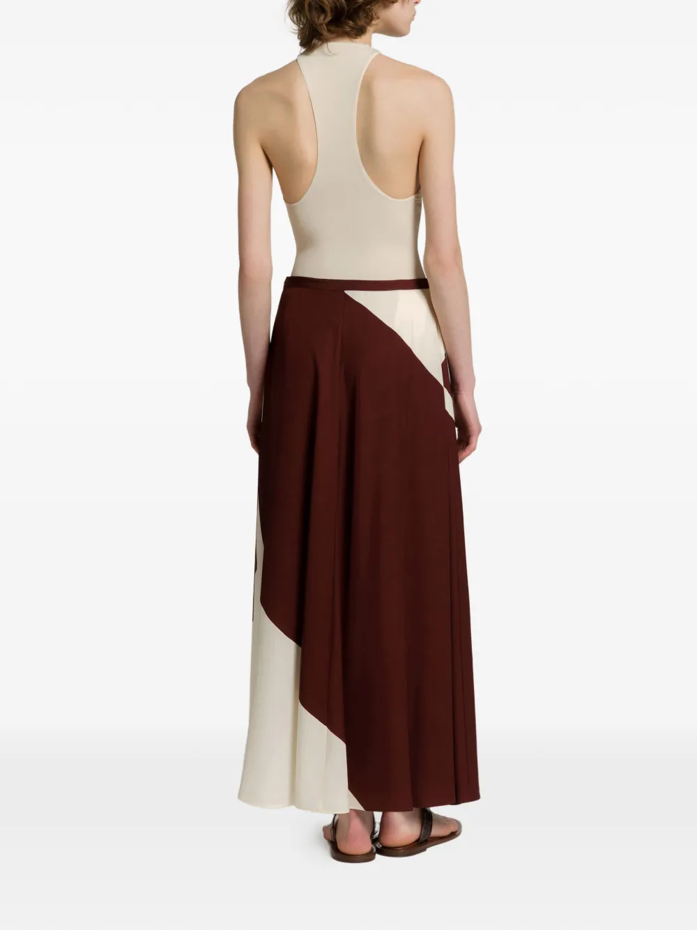 Alberta Ferretti Midi-rok met vlakken Bruin