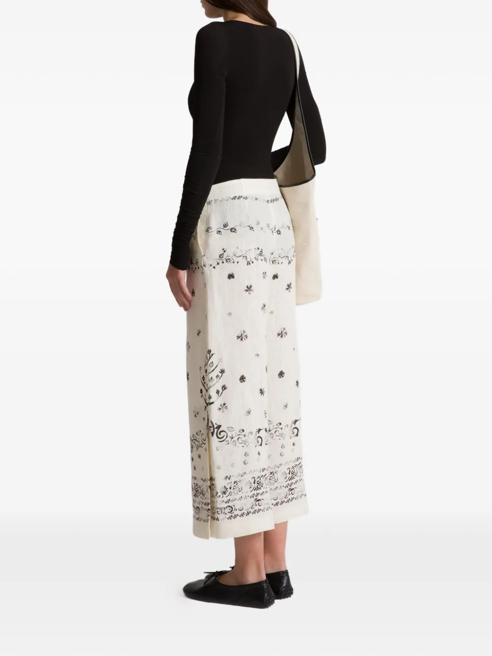 Alberta Ferretti Broek met bloemenprint Beige