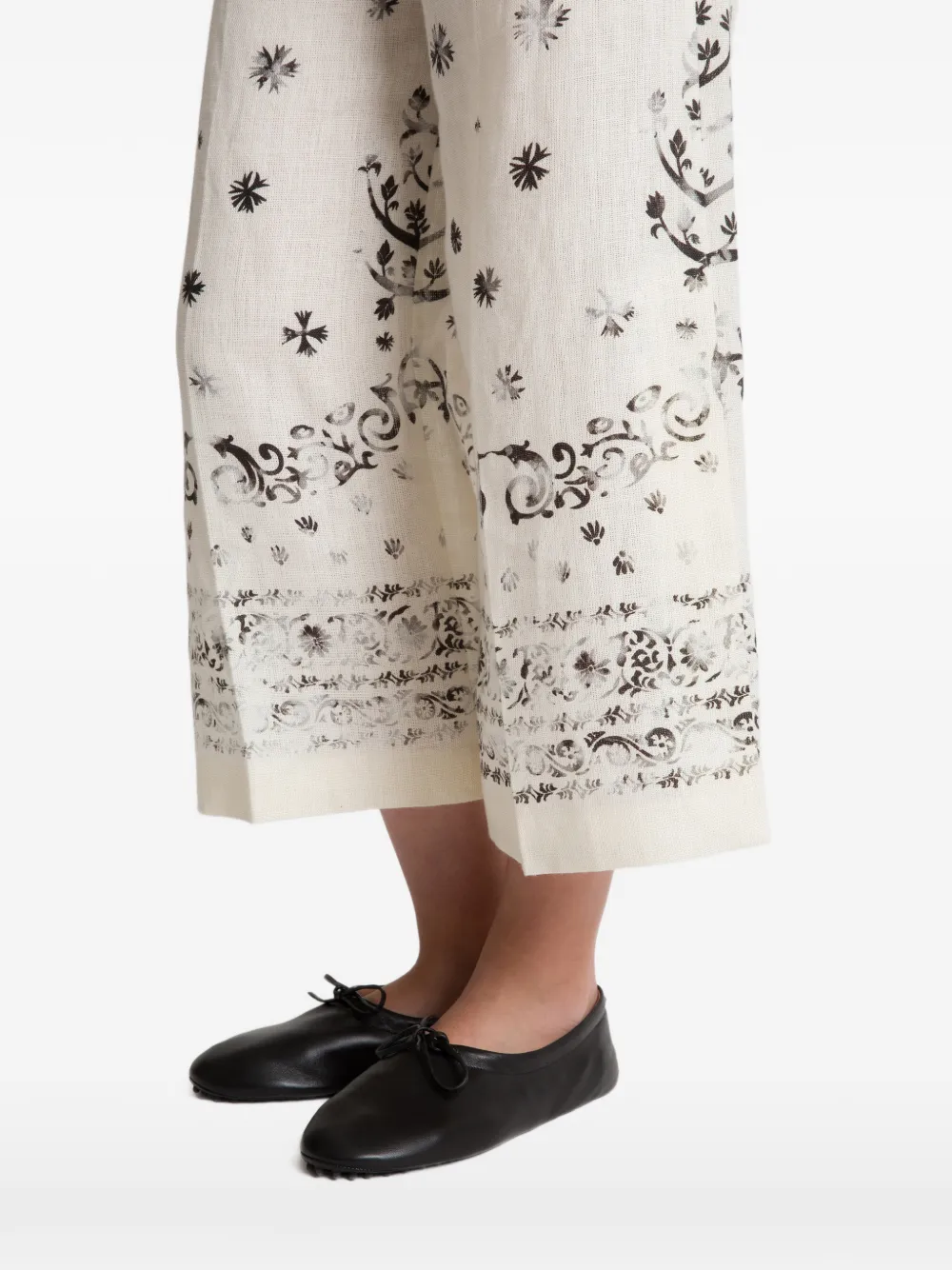 Alberta Ferretti Broek met bloemenprint Beige