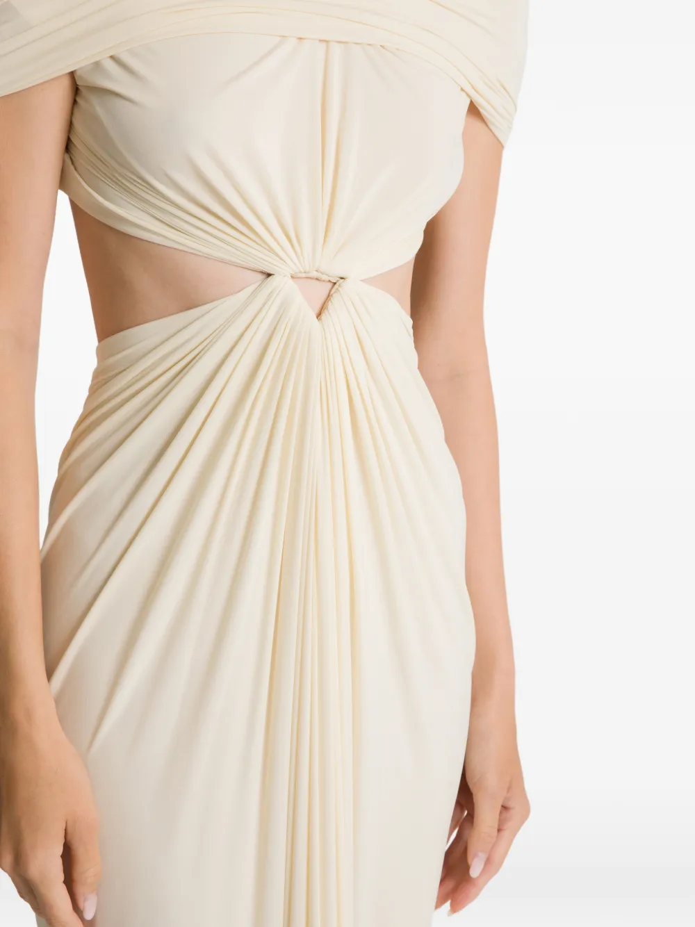 Alberta Ferretti Uitgesneden maxi-jurk Beige