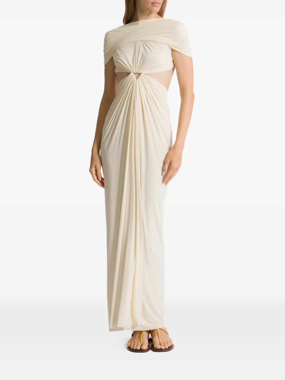 Alberta Ferretti Uitgesneden maxi-jurk Beige