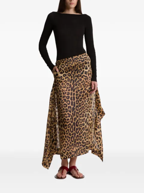 Alberta Ferretti falda con estampado de leopardo