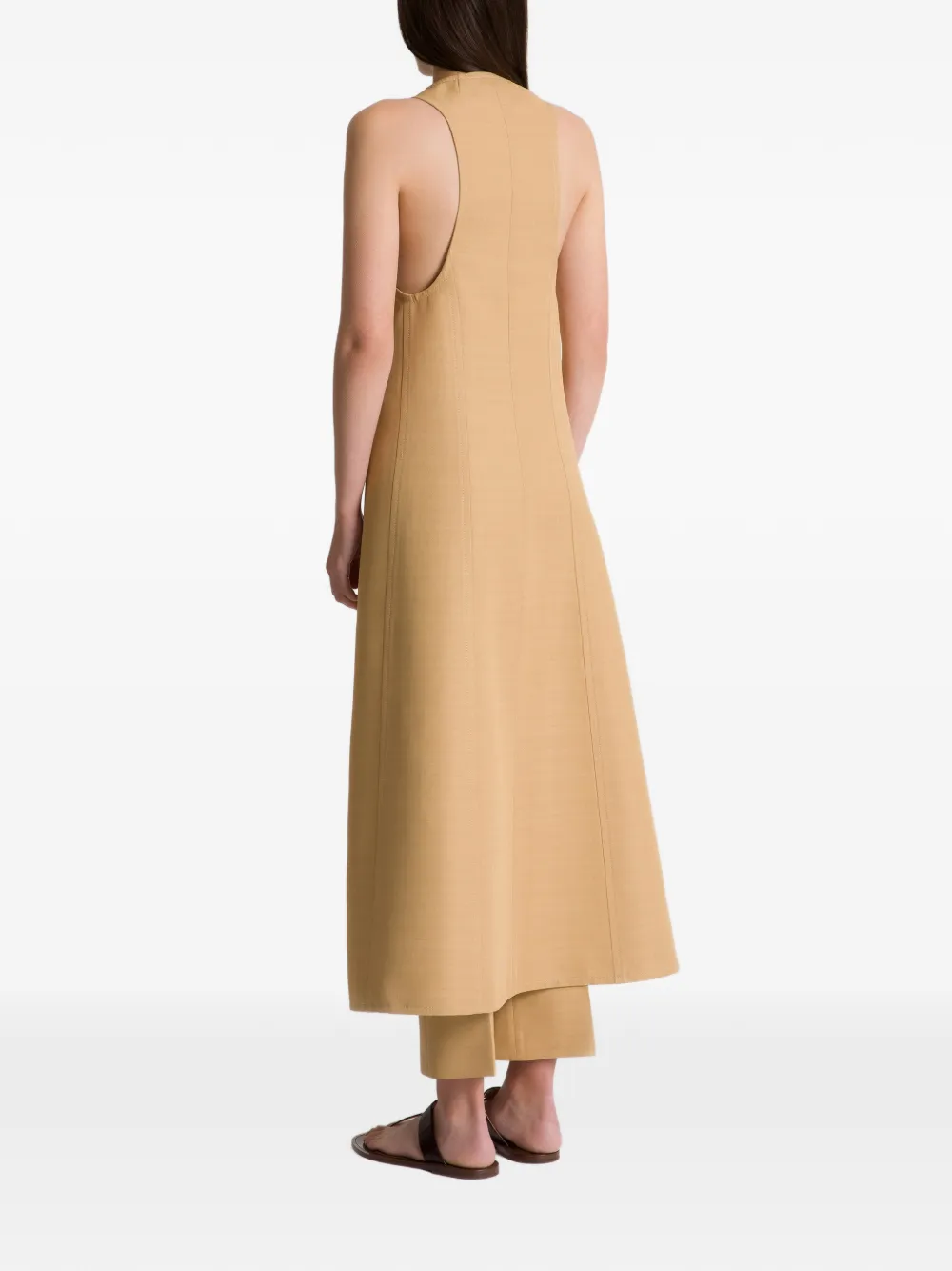  Alberta Ferretti Front Clasp Fastening Coat - Neutrals 