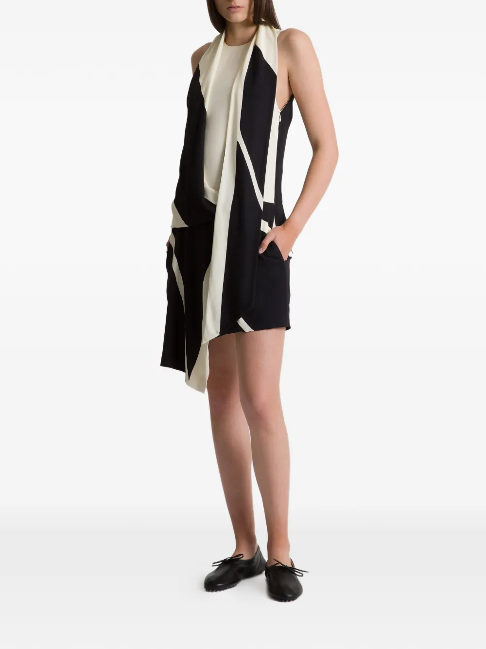 Alberta Ferretti Asymmetrische jurk Zwart
