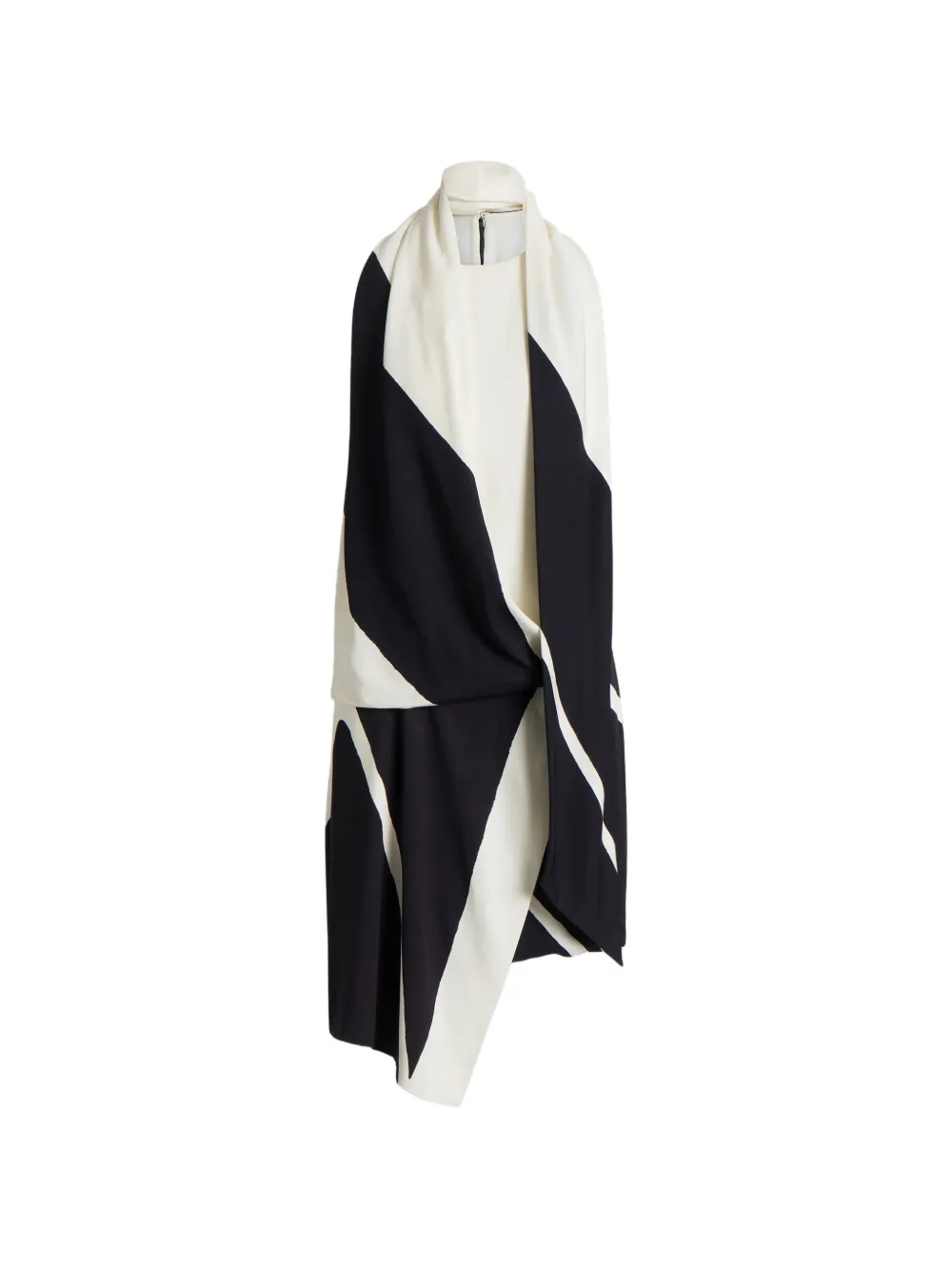 Alberta Ferretti Abito asimmetrico con inserti - Nero