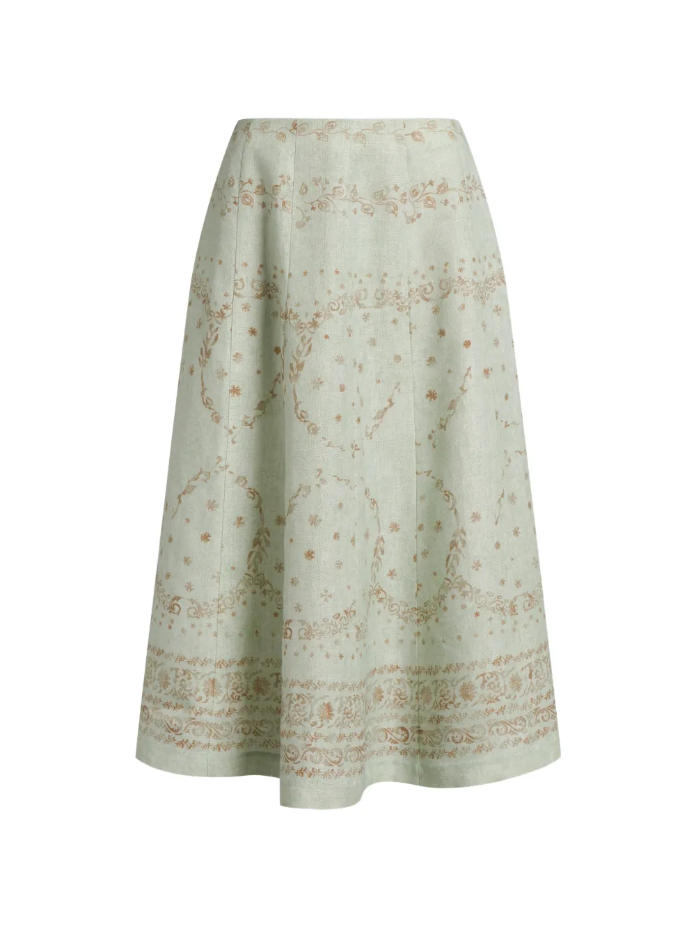 Alberta Ferretti floral-print flared skirt - Green