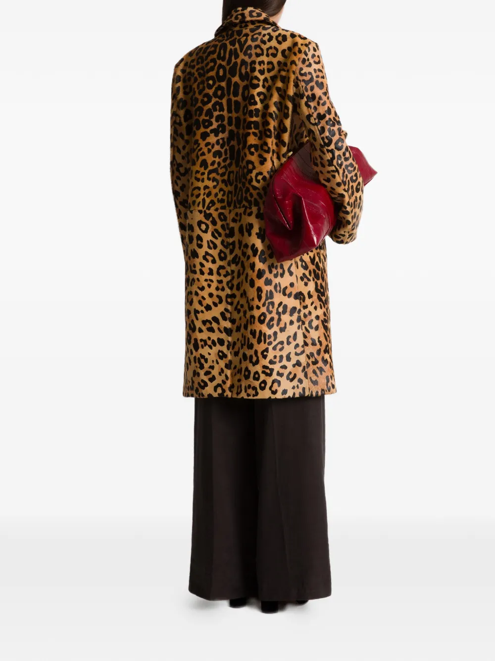  Alberta Ferretti Leopard Print Coat - Brown 