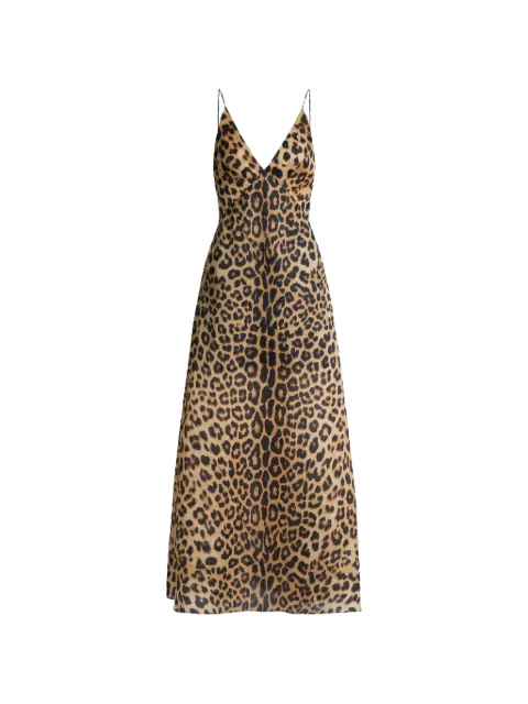 Alberta Ferretti leopard V-neck dress