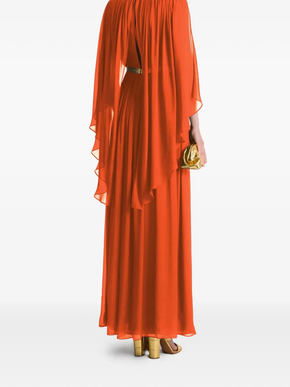 Alberta Ferretti Jurk met V-hals Oranje