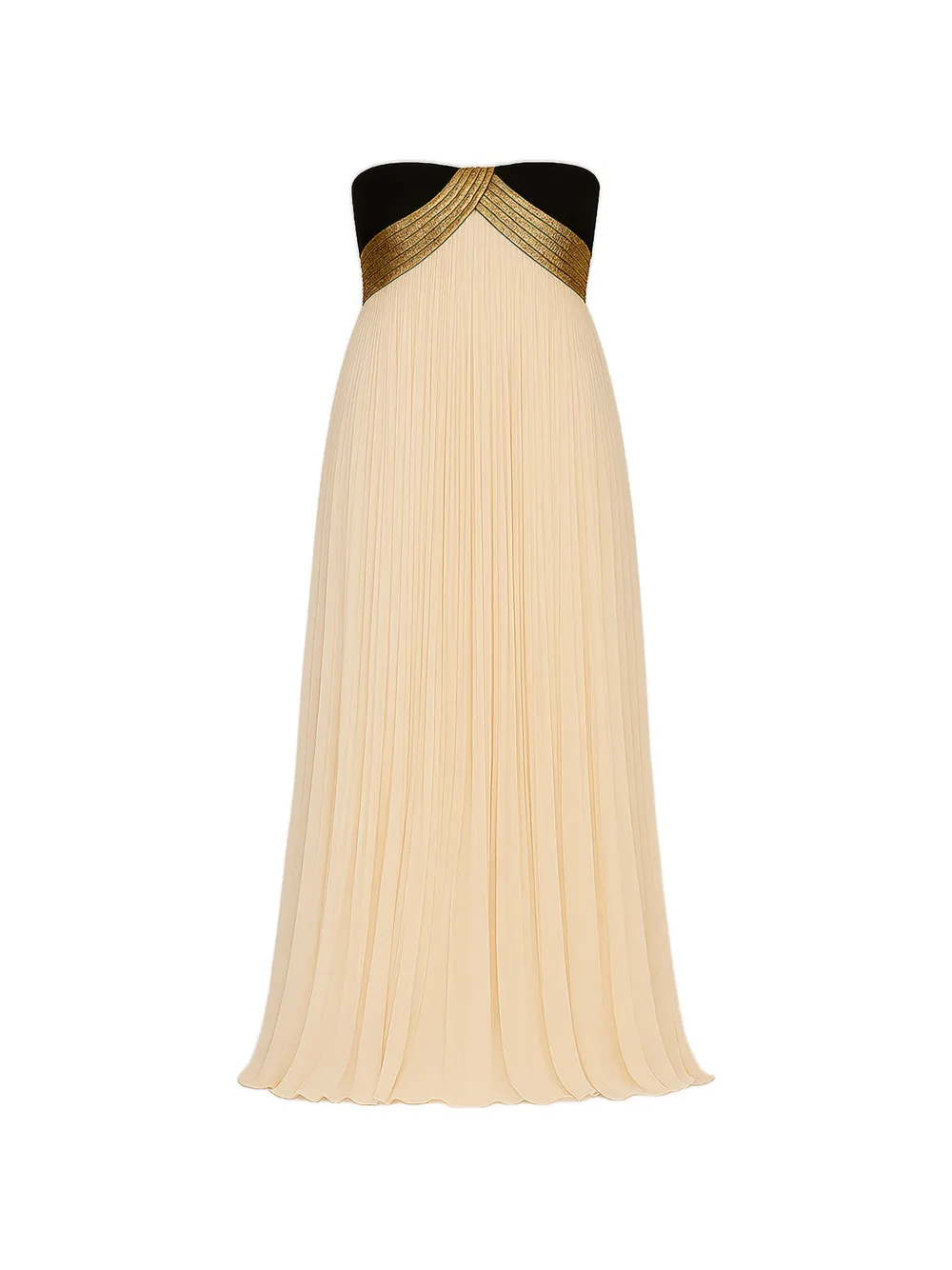 Alberta Ferretti pleated strapless maxi dress - Toni neutri