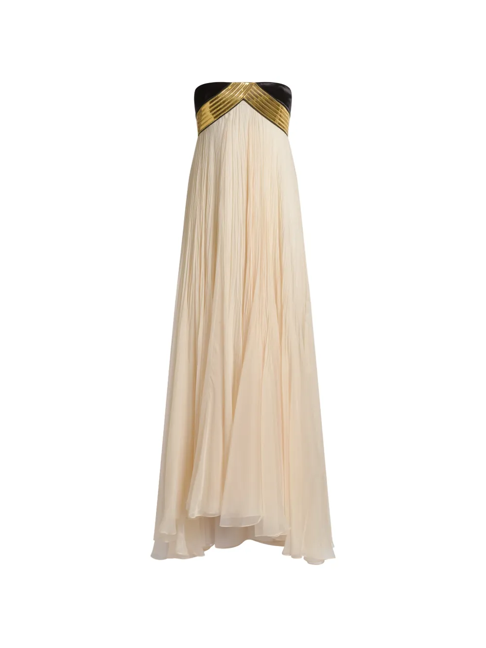 Alberta Ferretti pleated strapless maxi dress - Toni neutri