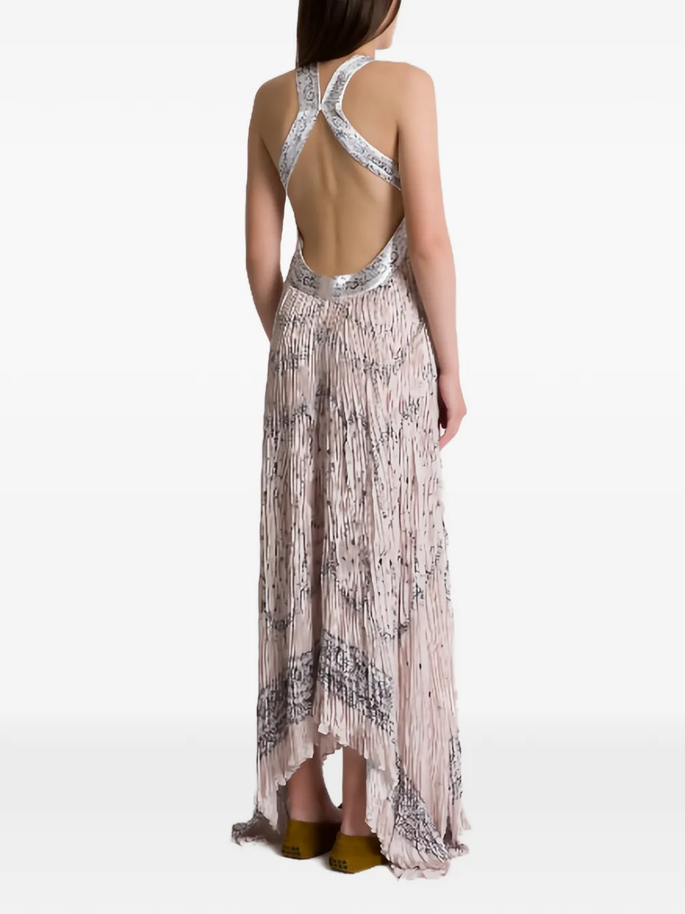Alberta Ferretti Verfraaide jurk met halternek Roze