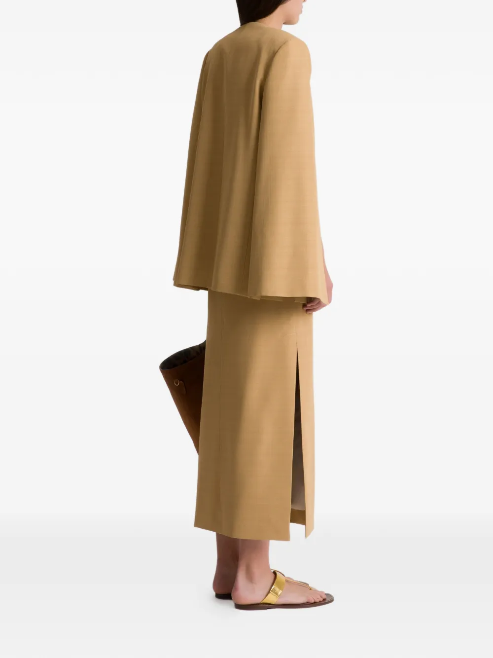  Alberta Ferretti Side Slit Skirt - Neutrals 