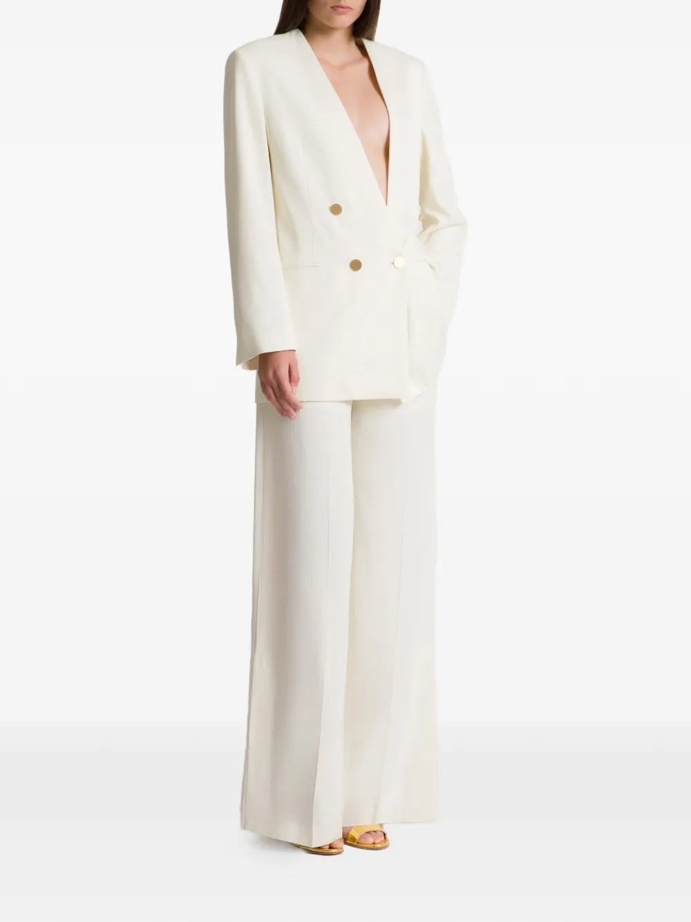 Alberta Ferretti Broek met wijde pijpen Wit