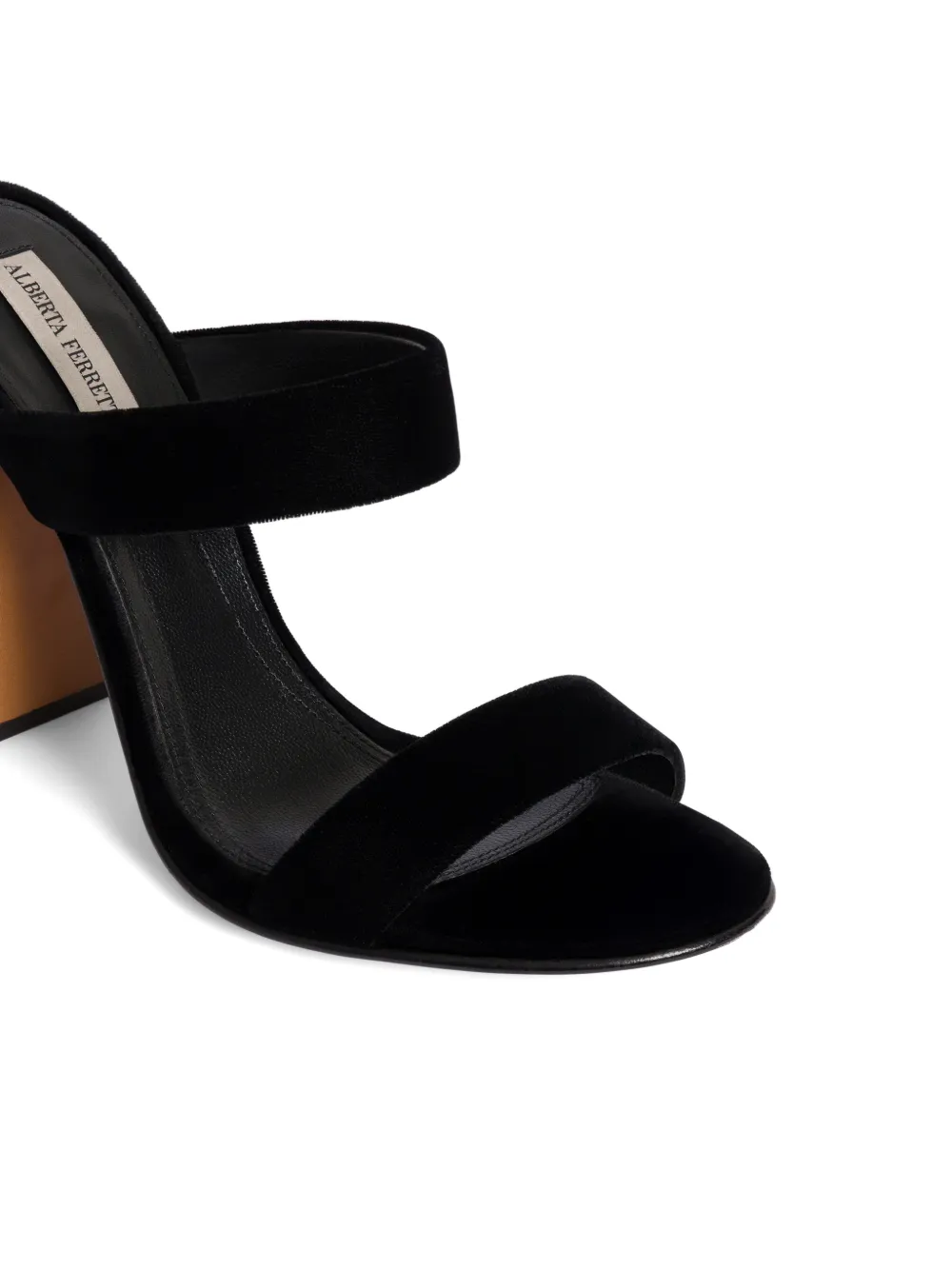 Alberta Ferretti Sandalen met blokhak en bandje Zwart