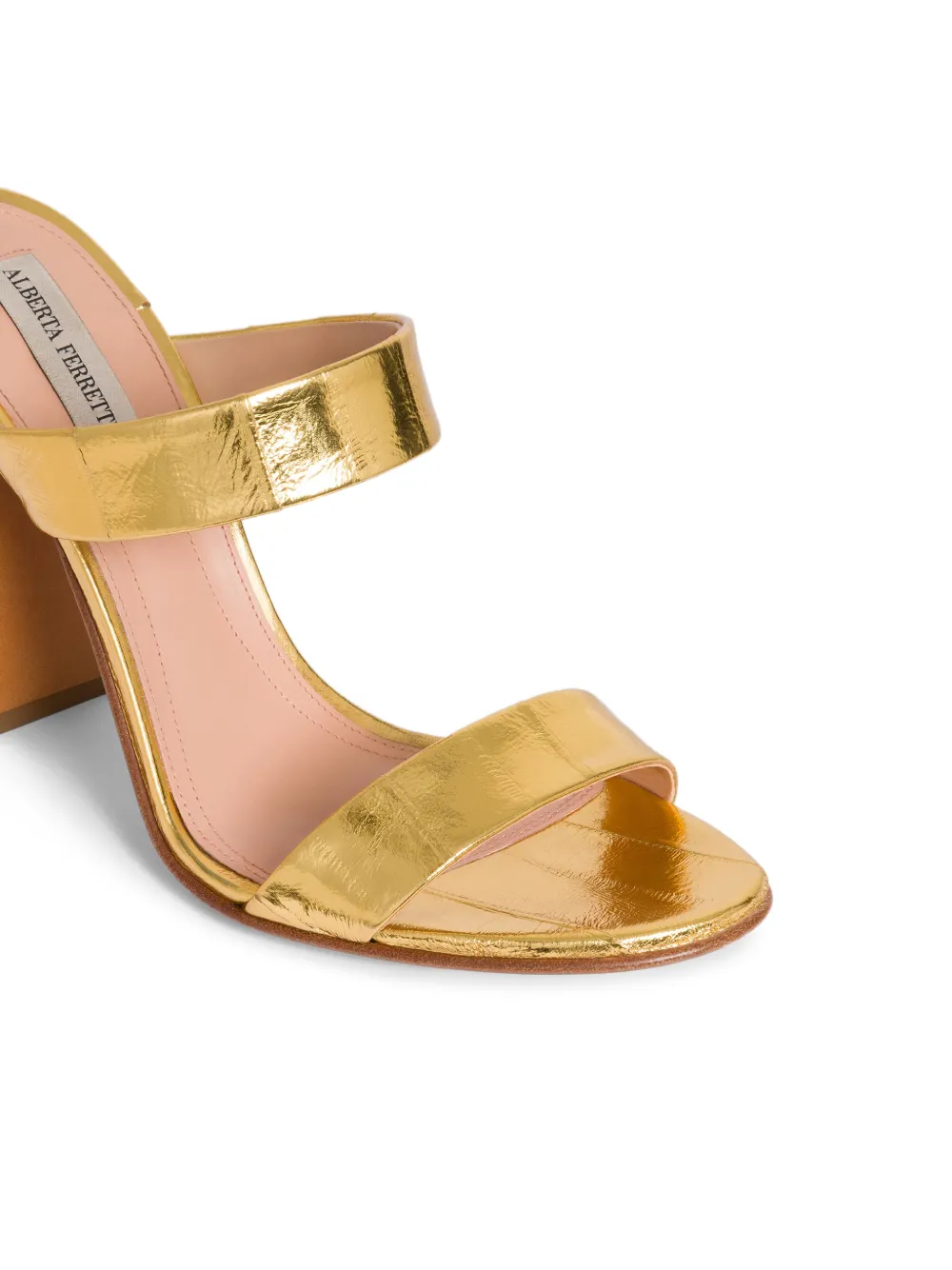 Alberta Ferretti Sandalen met dubbele bandjes en hak Goud