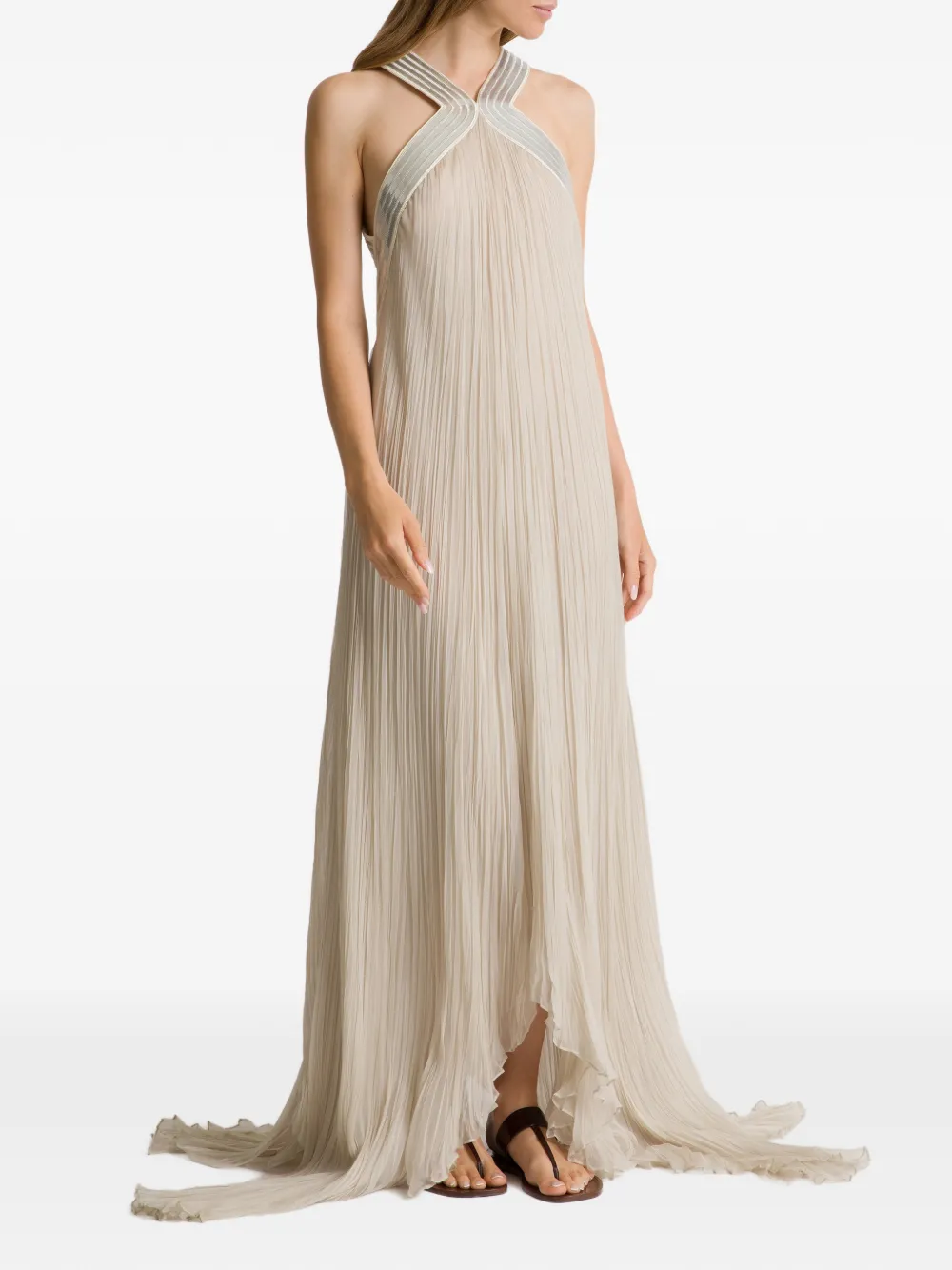 Alberta Ferretti Jurk met open rug Grijs