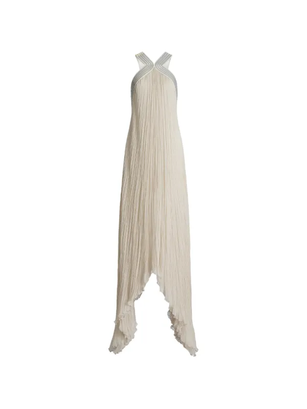 grey open back dress Alberta Ferretti Pleated open-back | Collection: AW26 SEPTEMBER REACTIVE