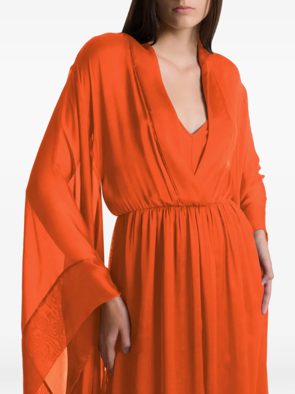 Alberta Ferretti Maxi-jurk met V-hals Oranje
