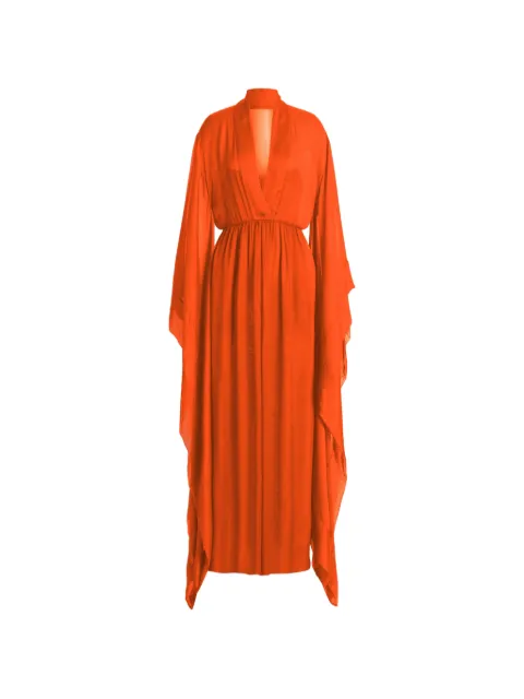 Alberta Ferretti V-neck long-sleeve maxi dress