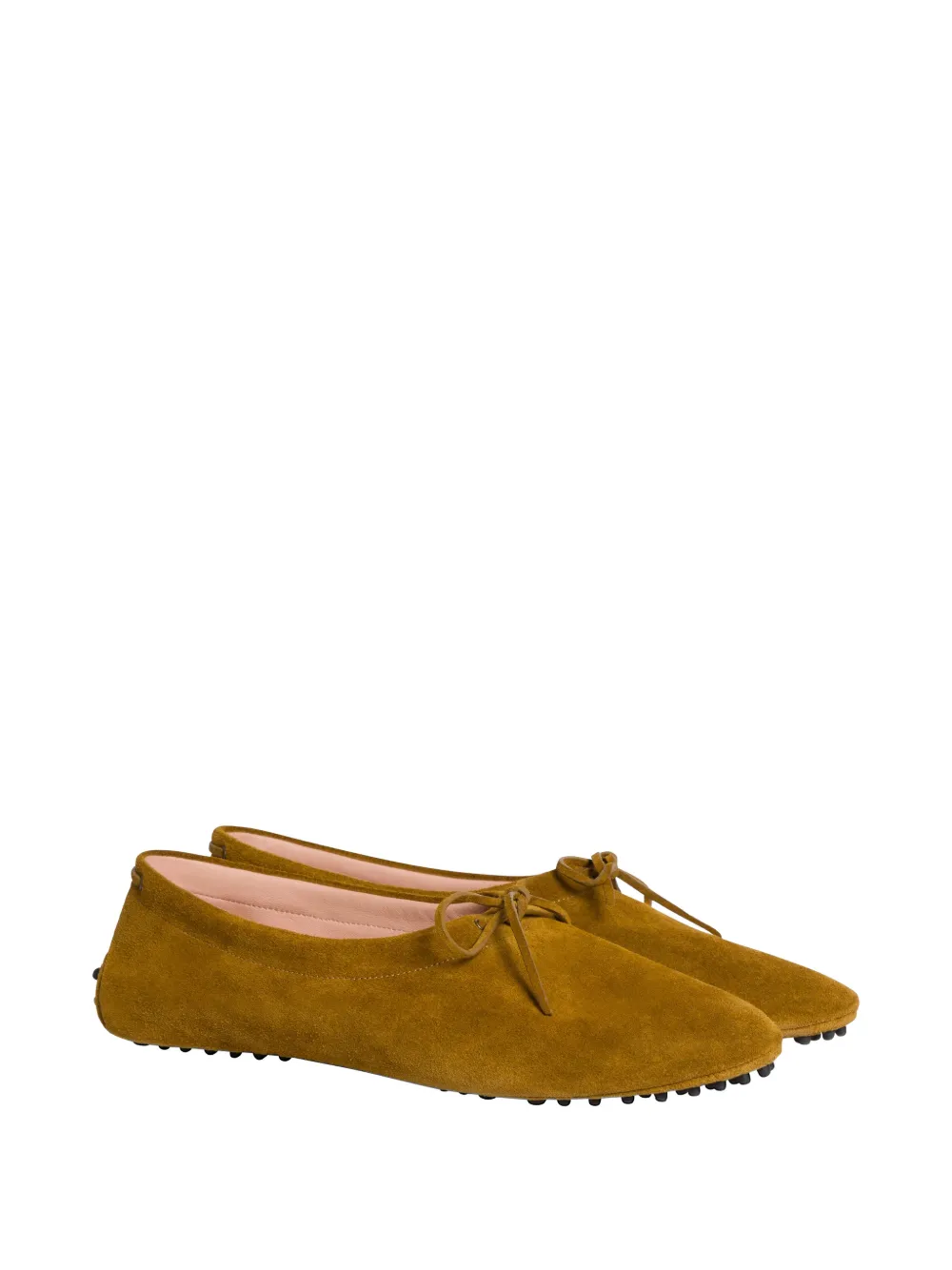 Alberta Ferretti bow-detail pebble-sole loafers Geel