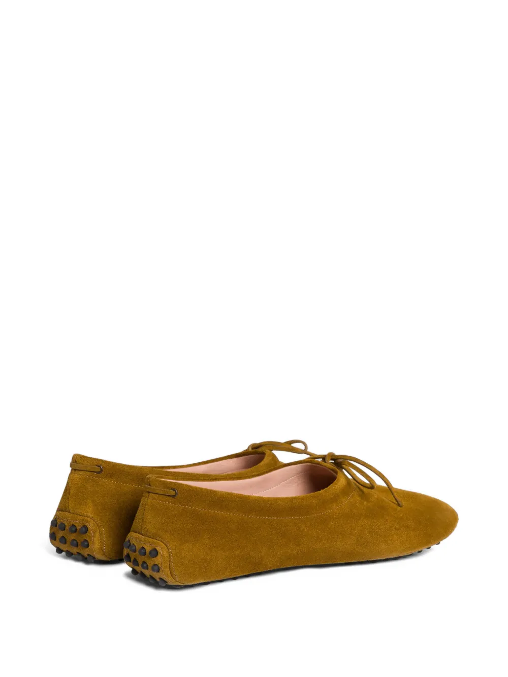 Alberta Ferretti bow-detail pebble-sole loafers Geel