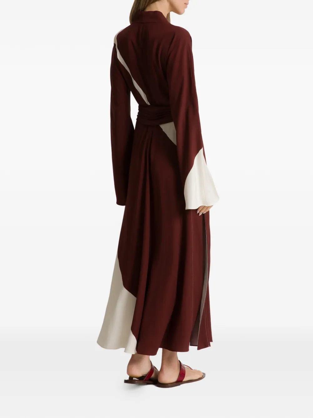 Alberta Ferretti Maxi-jurk met V-hals Bruin