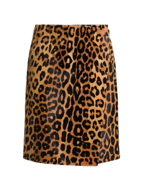 Alberta Ferretti falda con estampado de leopardo y cinturón