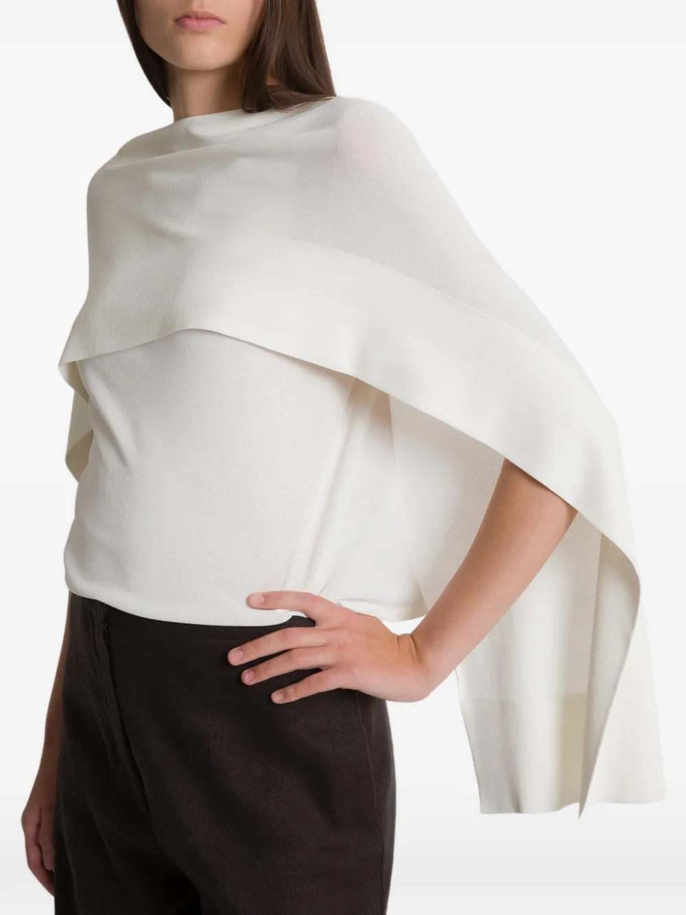 Alberta Ferretti Top met capedetail Wit