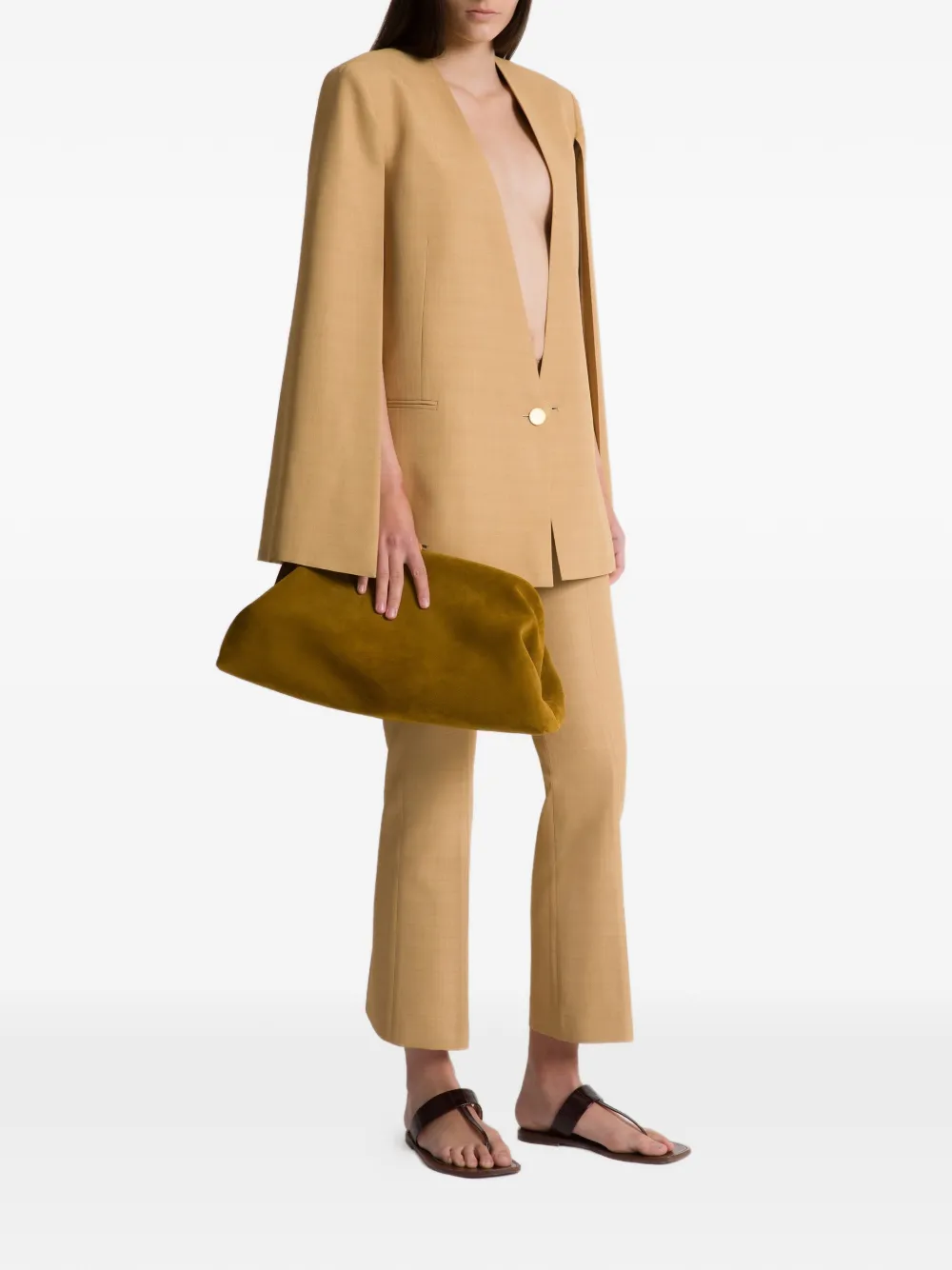  Alberta Ferretti Button Long-sleeve Blazer - Neutrals 