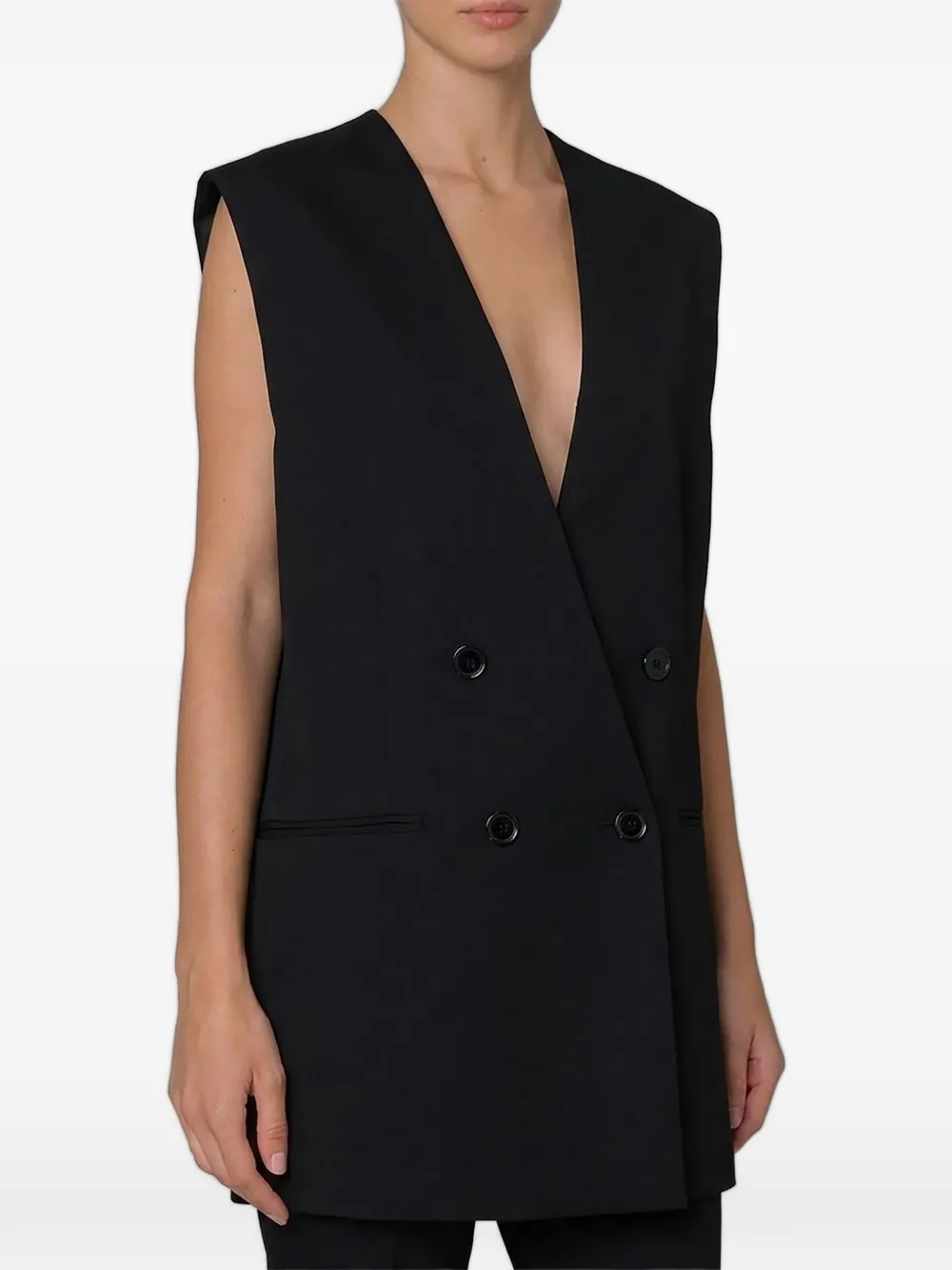  Alberta Ferretti V-neck Double-breasted Jacket - Black 