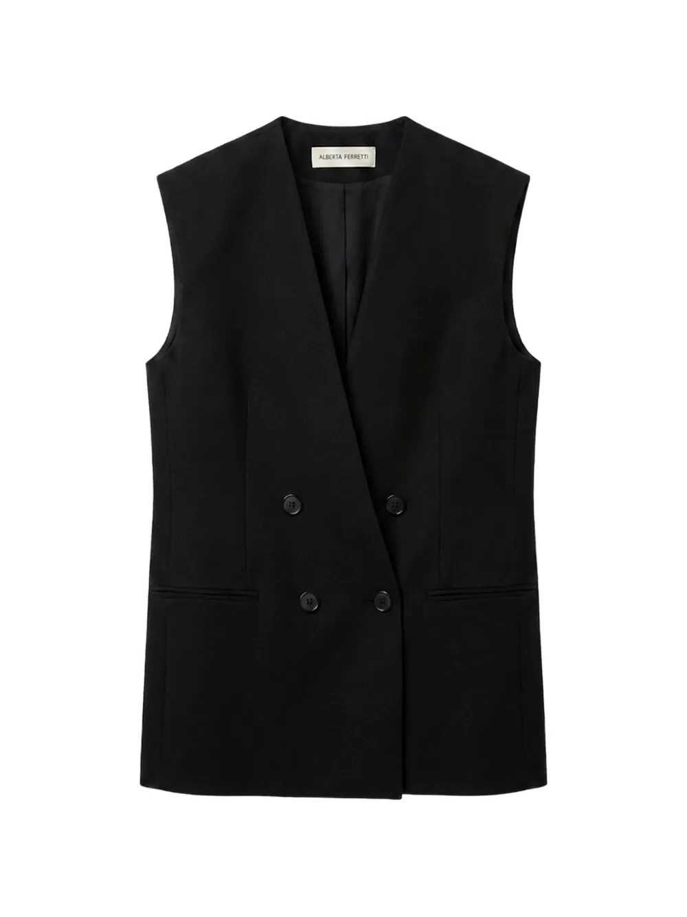Alberta Ferretti V-neck double-breasted jacket - Nero