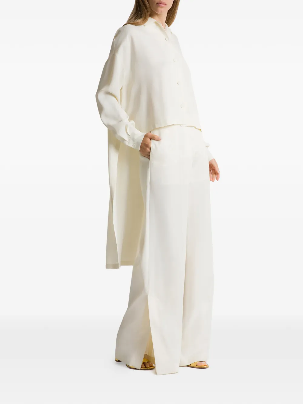  Alberta Ferretti Buttoned Shirt - Neutrals 