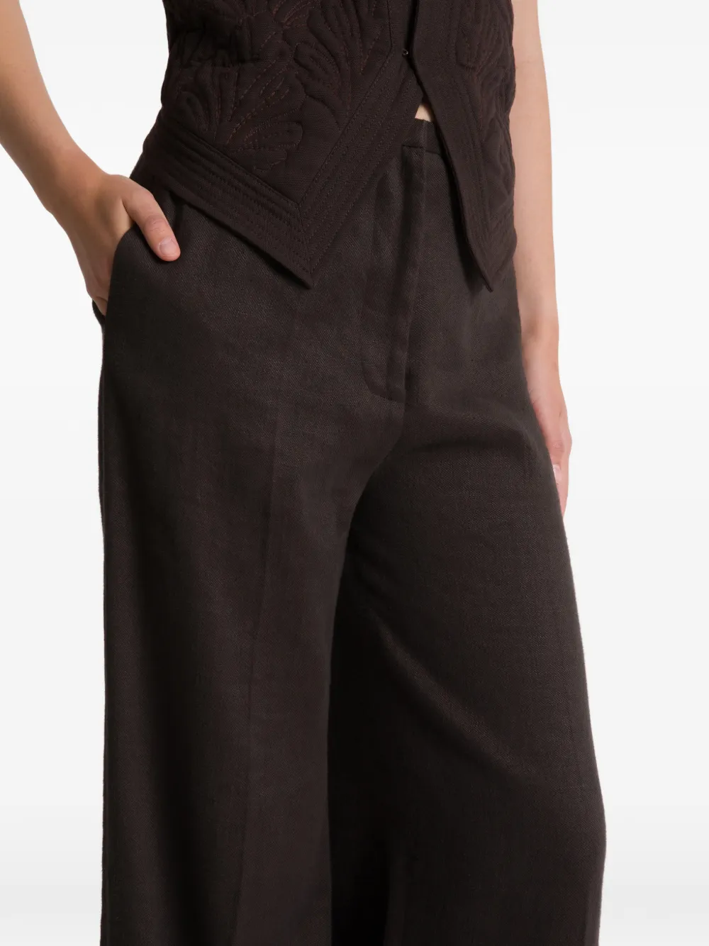 Alberta Ferretti Broek met wijde pijpen Bruin