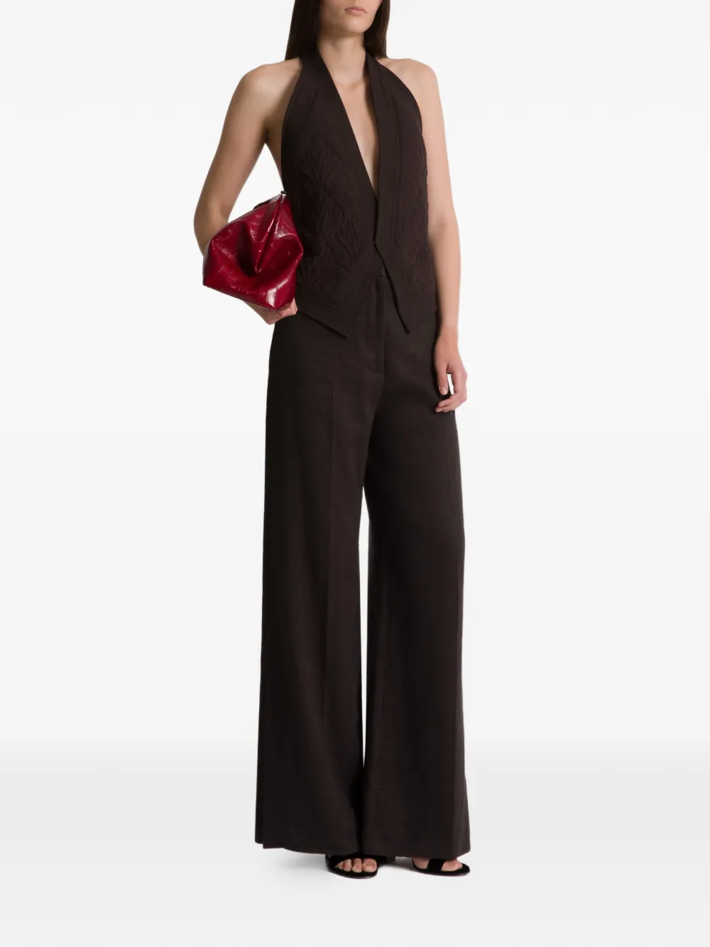 Alberta Ferretti Broek met wijde pijpen Bruin
