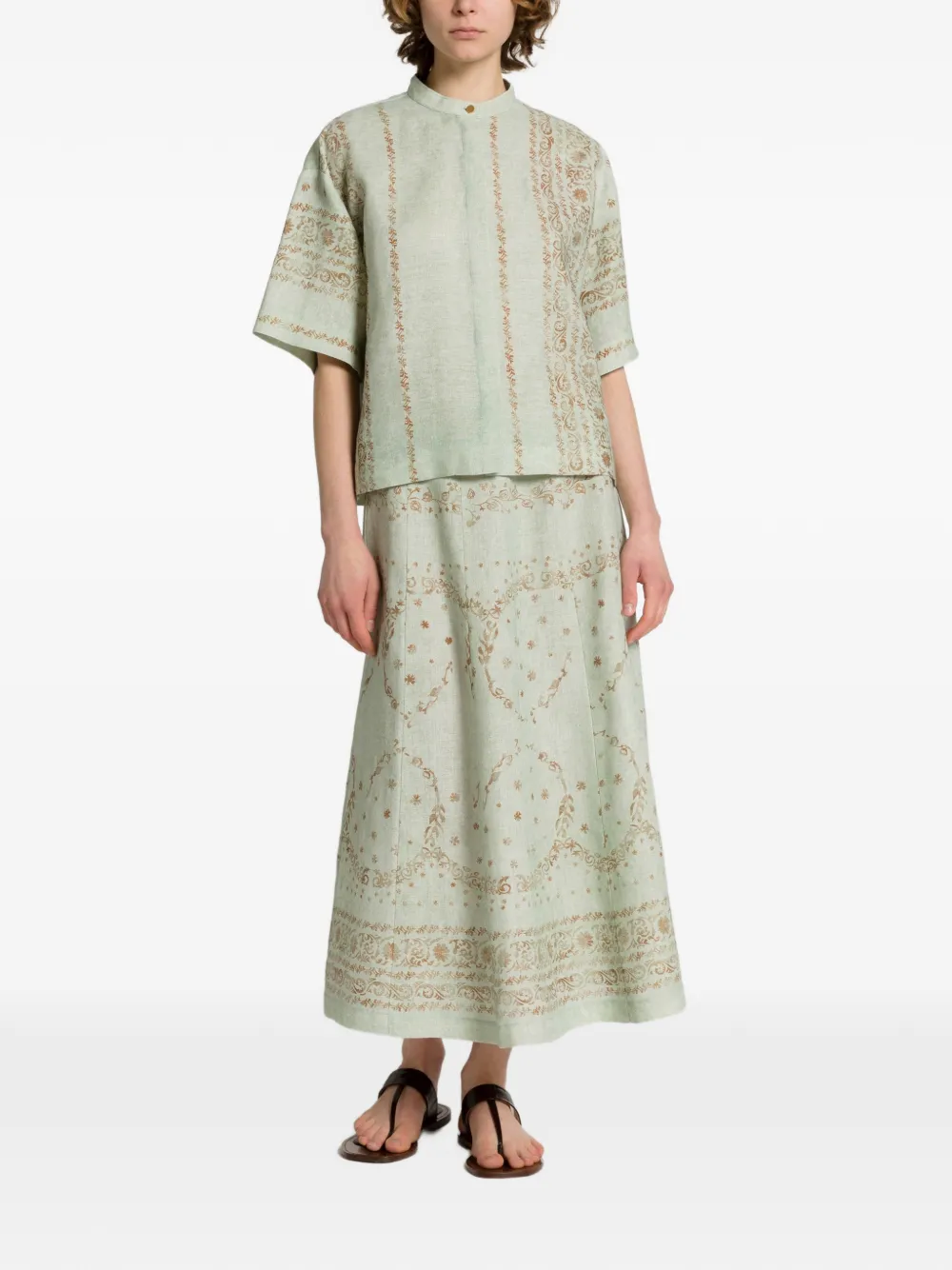 Alberta Ferretti Blouse met bloemenprint Groen