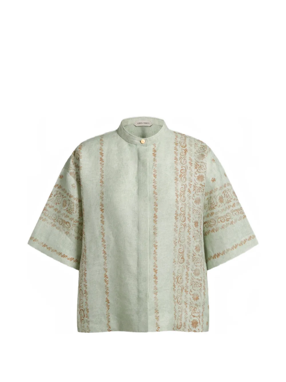 Alberta Ferretti floral-print short-sleeve blouse - Verde