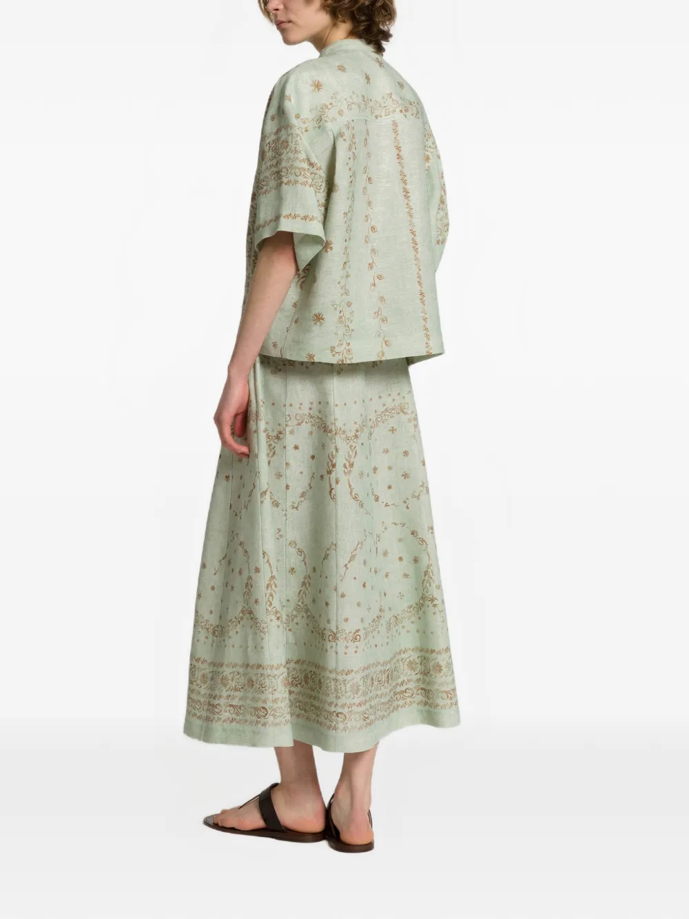 Alberta Ferretti Blouse met bloemenprint Groen