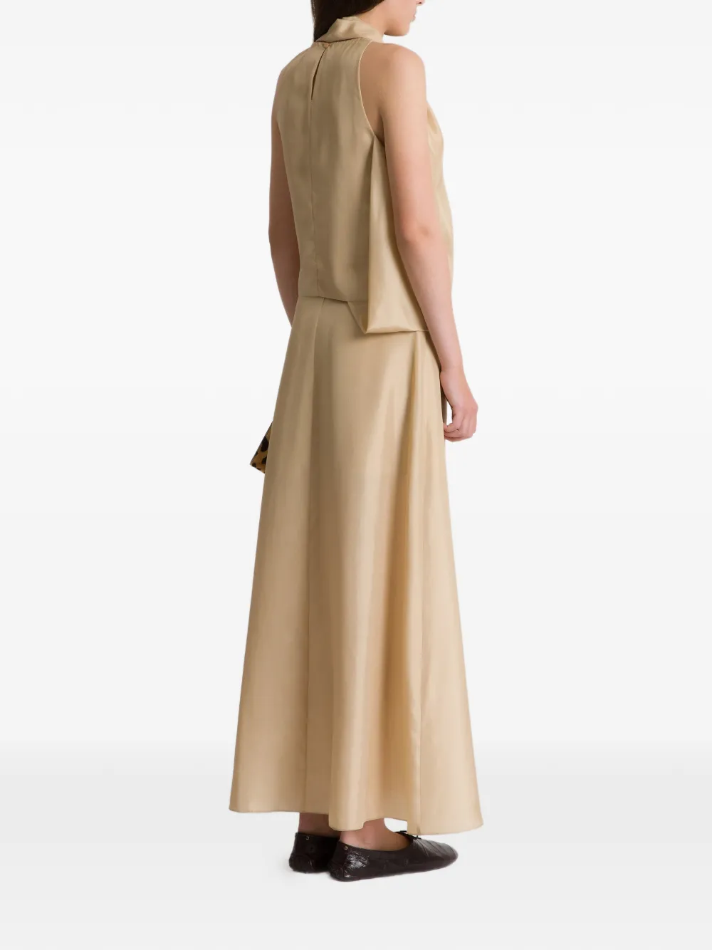  Alberta Ferretti Satin Maxi Skirt - Neutrals 