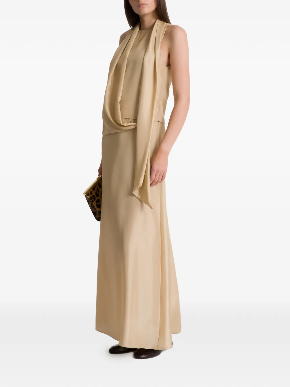  Alberta Ferretti Satin Maxi Skirt - Neutrals 