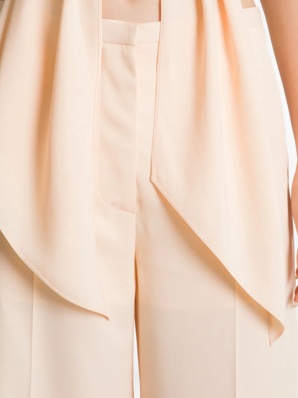 Alberta Ferretti Top met halternek en ceintuur Beige