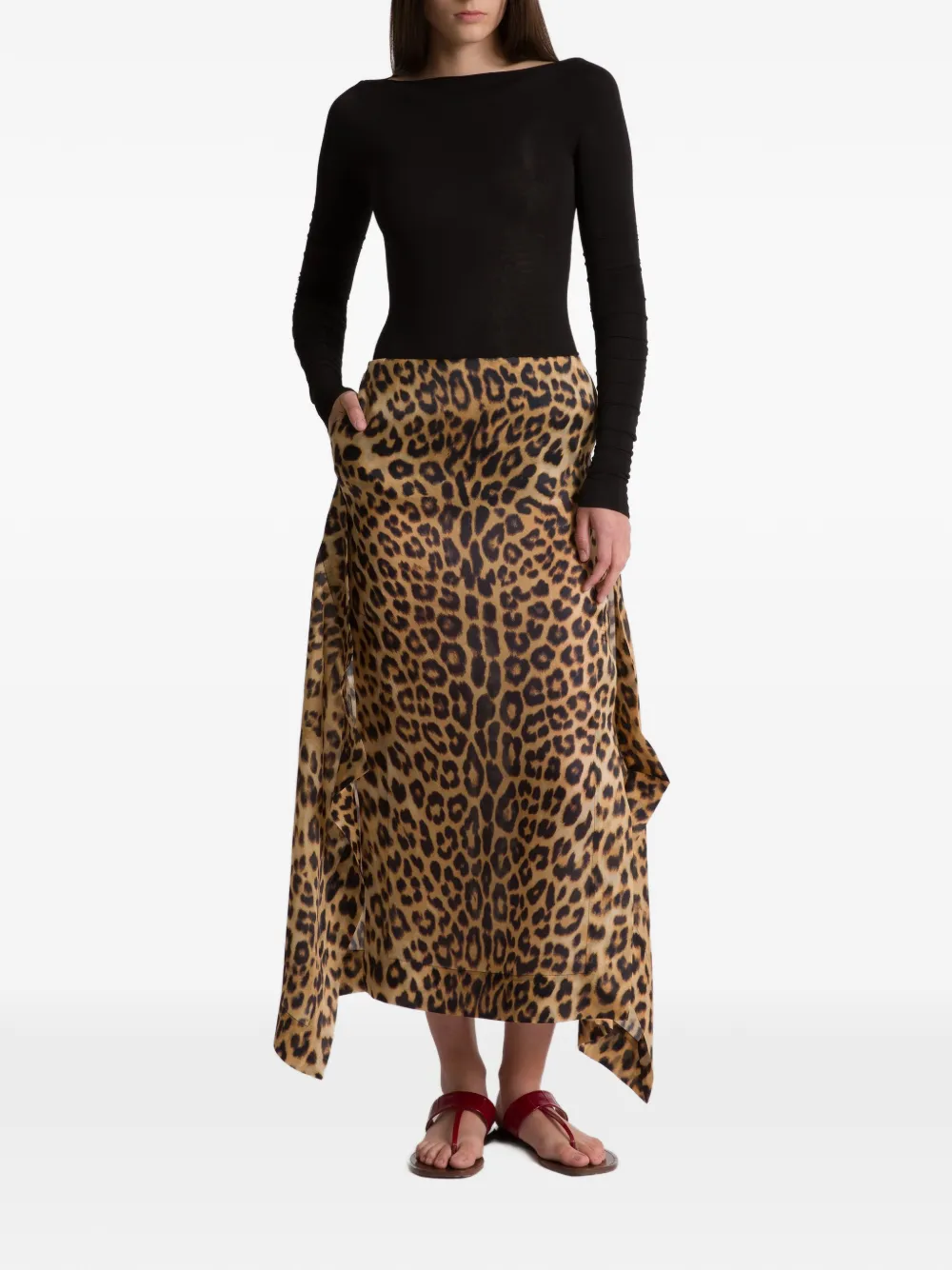 Alberta Ferretti Body met lange mouwen Zwart