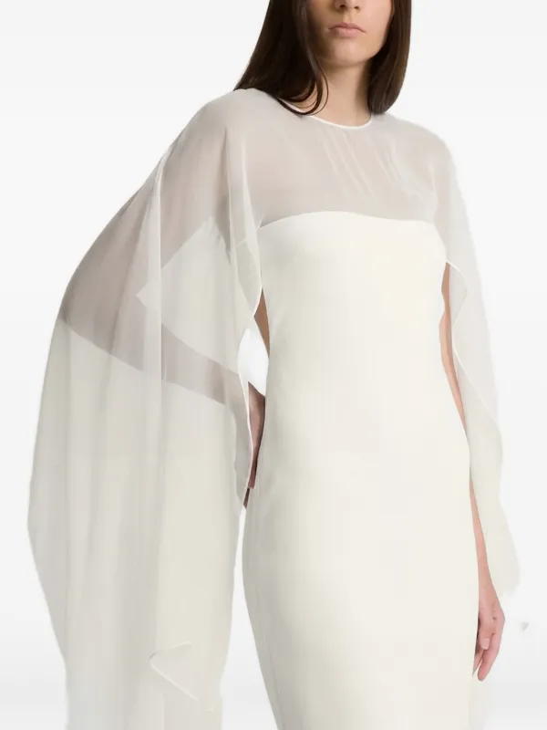 Alberta Ferretti Semi-sheer Maxi Dress - White Alberta Ferretti Semi-sheer Maxi Dress - White